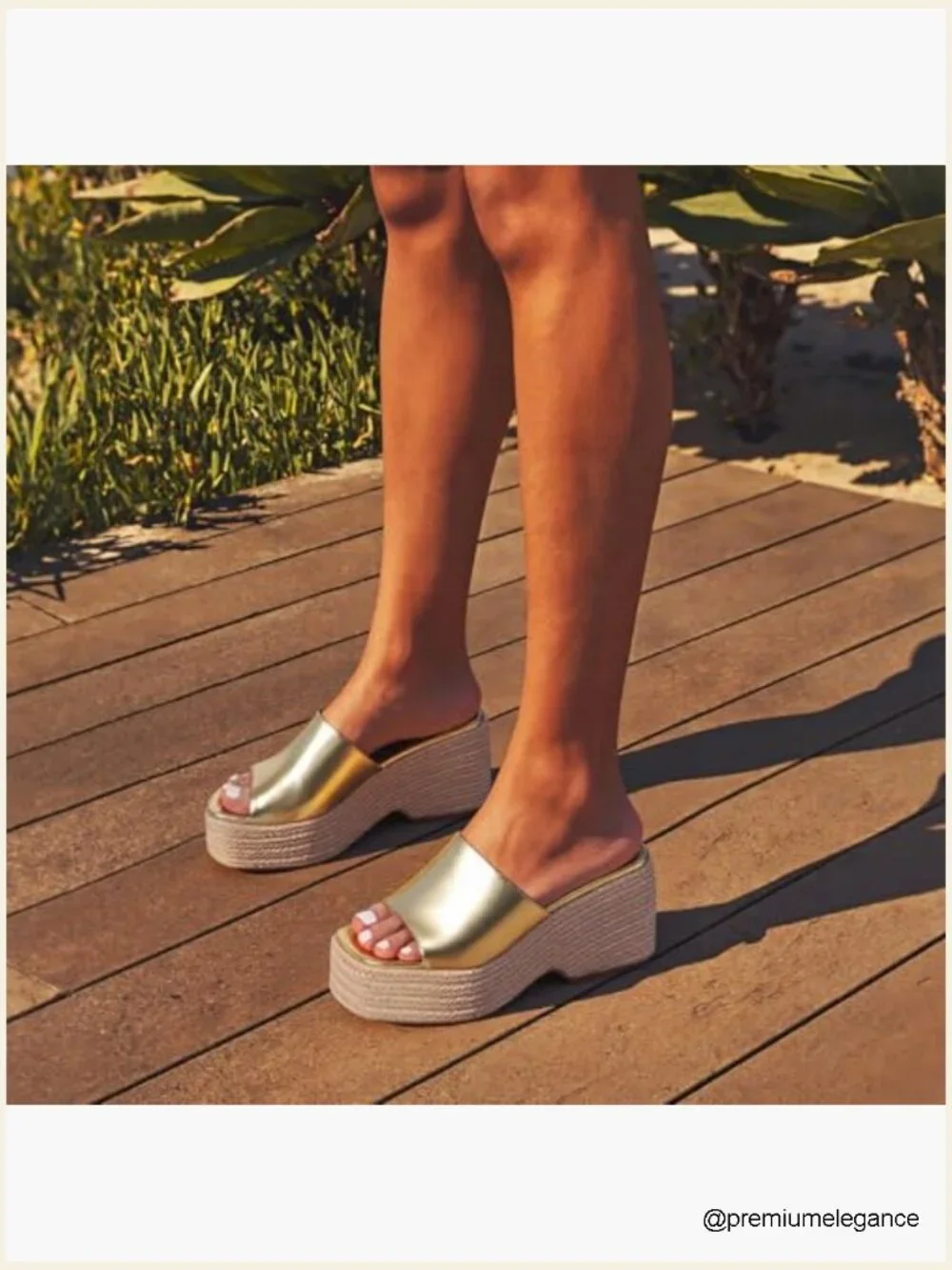Platform Espadrille Sandals, Open Toe Slip On Wedges, Bohemian Summer Shoes